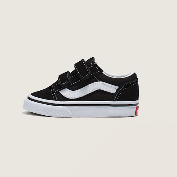Vans Black Old Skool Velcro Toddler Sneakers 6.5 - Picture 1 of 10